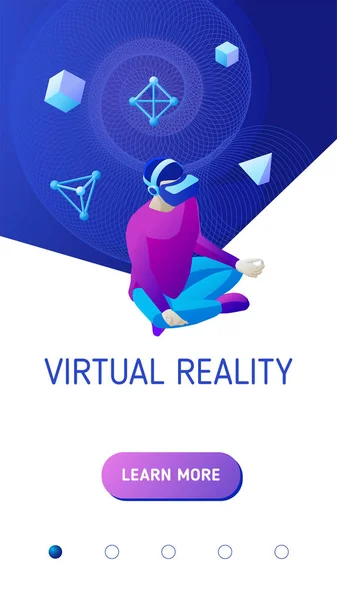 Meditáció a virtuális valóság Vektor Grafikák