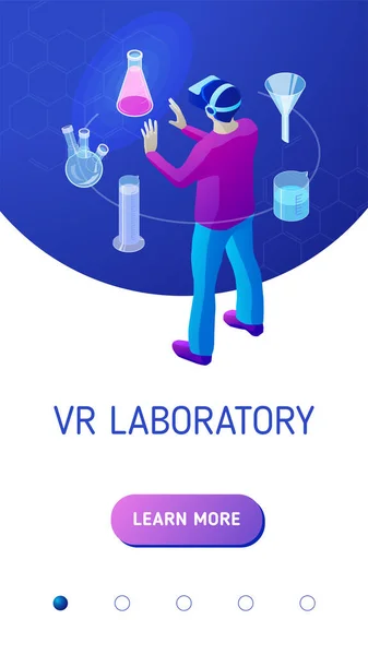 Laboratóriumban egy virtuális valóság Jogdíjmentes Stock Vektorok