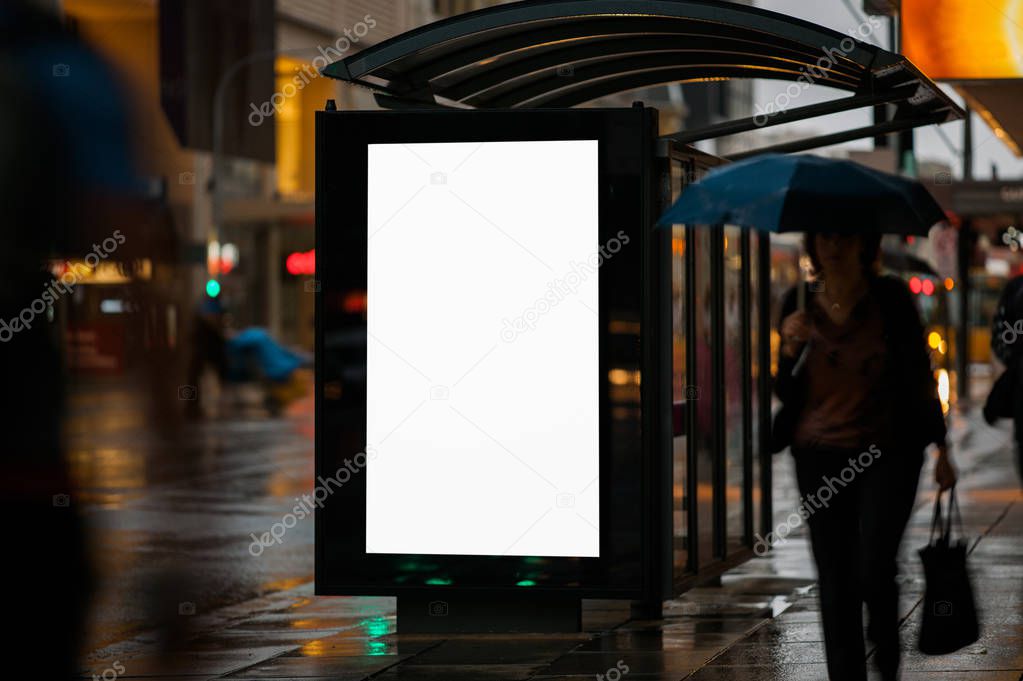 Blank outdoor advertising shelter
