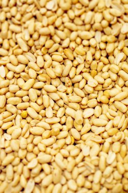 Arka plan çiğ fıstık aperatifler. Yararlı yağlar. Doku somun. Seçici odak.