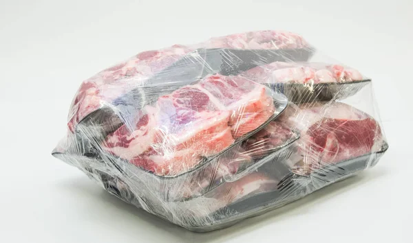 Wrapped Half Lamb Pack Raw Meat Mutton — Stock Photo, Image