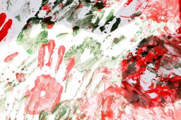 Грязная Игра Детском Саду Красочной Краски Красный Зеленые Черные Руки — стоковое фото