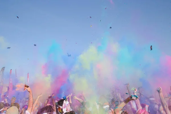 Coulor Run Event Chalk Powder Air — Stock Photo, Image