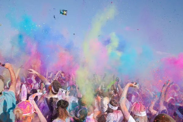 Coulor Run Event Chalk Powder Air Royalty Free Stock Images