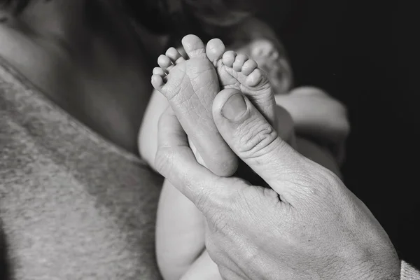 Noworodka Ręka Ostrożnie Przedwczesne Ręce Rodziców Kocham Wsparcia — Zdjęcie stockowe