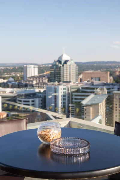 rooftop event with Sandton Johannesburg city skyline at the back