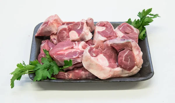 Mutton Carne Cordero Trozos Cortados Medio Cordero Nudillos Chuletas — Foto de Stock