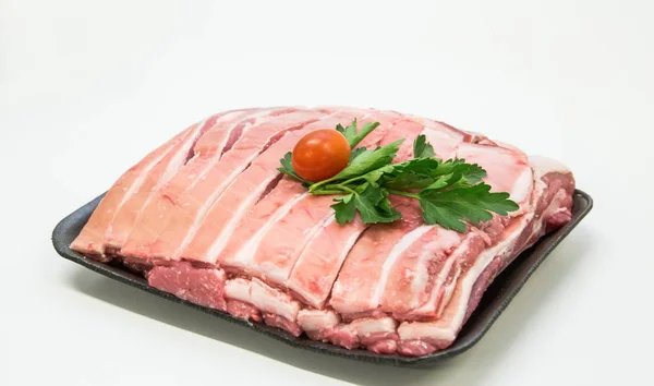 Mutton lamb meat cut pieces from half a lamb ribs