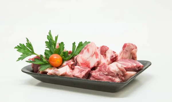 Mutton lamb meat cut pieces from half a lamb stew chuck