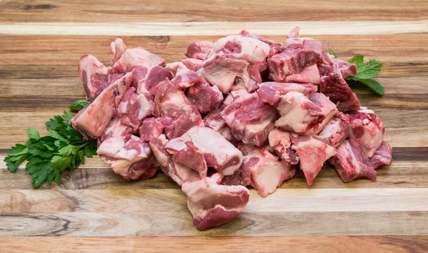 Mutton lamb meat cut pieces from half a lamb stew chuck