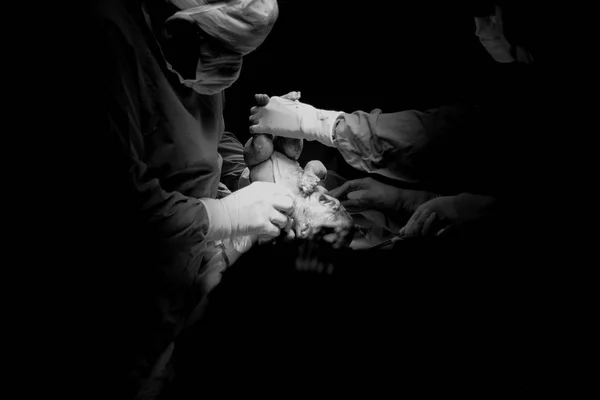 Jinekolog Yardımcı Doğum Sezaryen — Stok fotoğraf