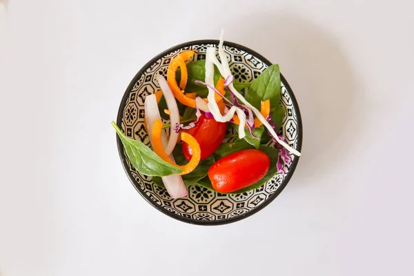 Tomates Exotiques Rosa Côté Salade Choux Carottes Oignons Fond Blanc — Photo