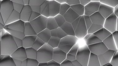 Jogi ışık gri / / 4 k Siyah ve beyaz Pattern Video arka plan döngü. Bir şaşırtıcı serin hareket arka plan için yapan bir petek benzeri gelişen 3d yapı.