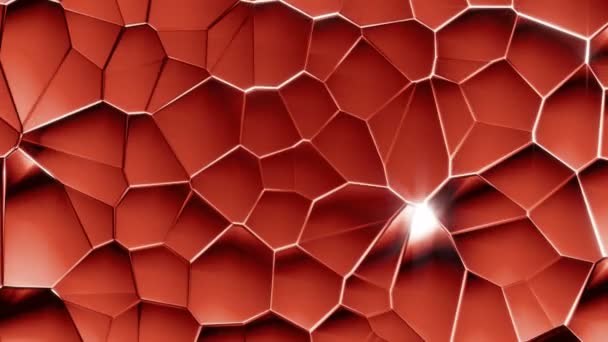 Jogi Röd Färgade Mönster Videobakgrund Loop Honeycomb Liknande Föränderliga Struktur — Stockvideo