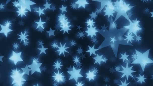 Christars Blue Star Und Christmas Video Background Loop Stilisierte Weihnachtssterne — Stockvideo