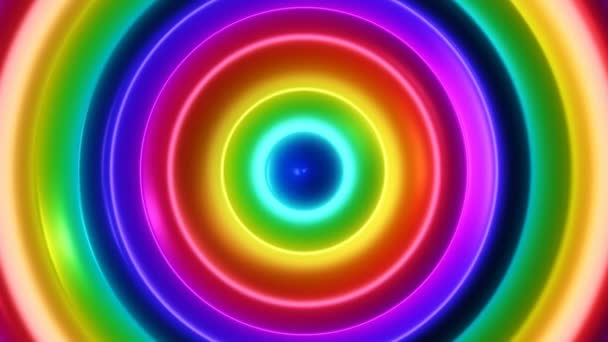 Flusso Colore Multicolor Organic Psychedelic Video Sfondo Loop Cerchi Concentrici — Video Stock