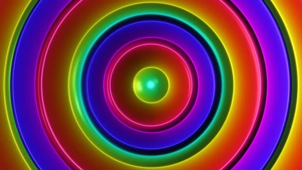 Flow Kleur Rimpeling Achtige Kleurrijke Ringen Video Achtergrond Lus Scherpe — Stockvideo