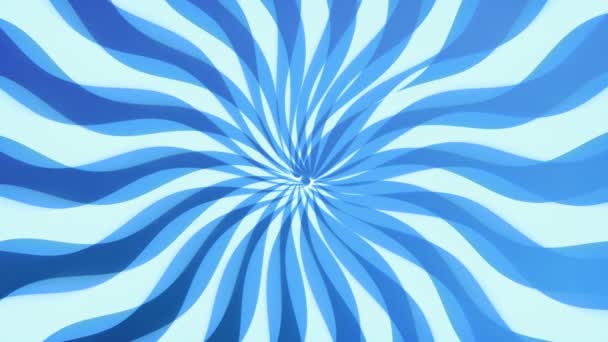 蓝色曼陀罗 平静流动视频背景循环 清凉的波浪形尖刺表演一个缓慢而迷人的舞蹈 一个非常禅宗和和谐的运动背景 — 图库视频影像