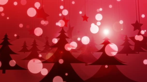 Red Christmas Glamorous Winter Video Background Loop Мягкое Движение Стилизованному — стоковое видео