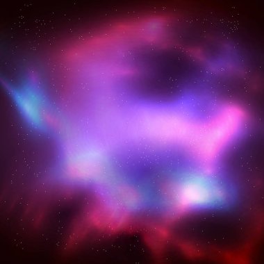 Kozmik Galaxy ve arka plan Bulutsusu, stardust parlak parlayan yıldız. vektör soyut İllüstrasyonu.