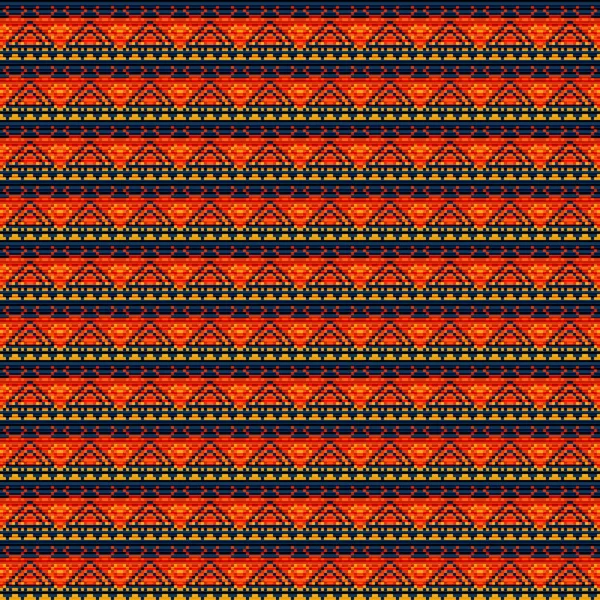 Tapis Vectoriel Sans Couture Ornement Folklorique Orange Dans Style Broderie — Image vectorielle