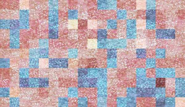 Astratto Sfondo Mosaico Con Elementi Gocce Vernice Caos Piastrelle Quadrate — Vettoriale Stock