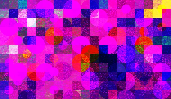 Fondo Abstracto Mosaico Con Elementos Círculos Caos Baldosas Cuadradas Colores — Archivo Imágenes Vectoriales