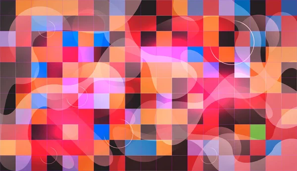 Fondo Mosaico Abstracto Con Elementos Onda Caos Baldosas Cuadradas Colores — Archivo Imágenes Vectoriales