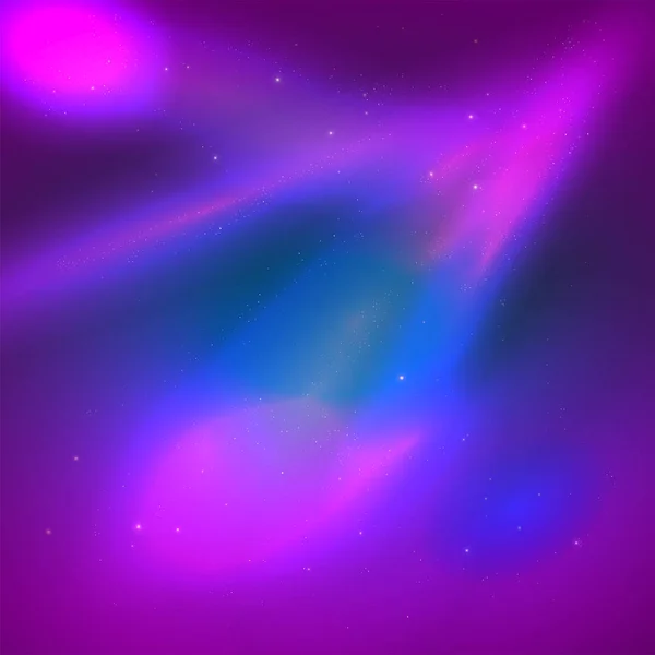 Latar belakang galaksi kosmik dengan nebula, debu bintang dan shinin terang - Stok Vektor