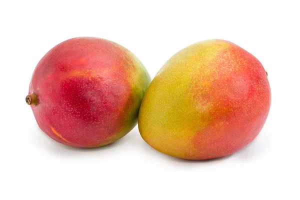Two Ripe Whole Mango Fruit White Background — Stock Photo, Image