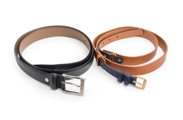 Cinturón Marrón Negro Para Mujer Fabricado Material Sintético Que Imita — Foto de Stock