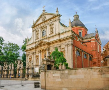 Barok kilise Aziz Peter ve Paul 16-17 yüzyılda, Krakow, Polonya dahili olarak