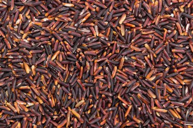 Arka planını çiğ siyah pirinç yakın çekim