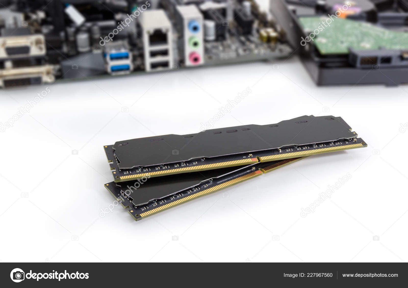 Two Ddr4 Sdram Memory Modules Used Desktop Computers Workstations