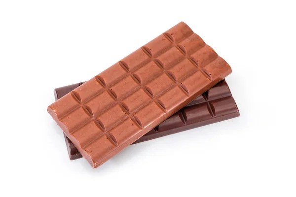 Twee Hele Blokken Van Het Donker Belucht Poreuze Melkchocolade Een — Stockfoto