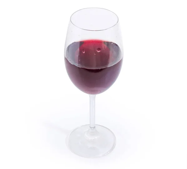 Bicchiere Vino Rosso Sfondo Bianco — Foto Stock