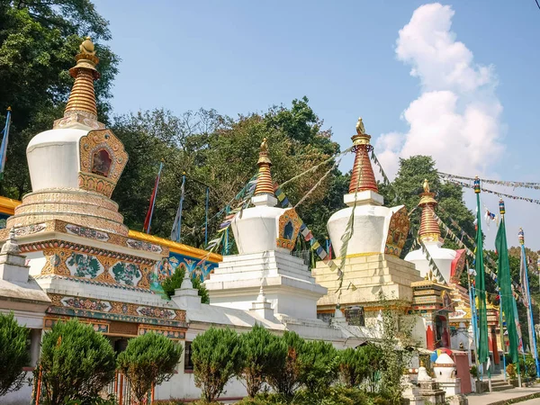 Liten Stupas Vid Östra Foten Kullen Swayambu Det Buddhistiska Templet — Stockfoto