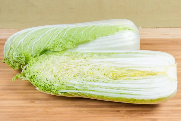 Whole Half Cut Heads Napa Cabbage Also Known Chinese Cabbage — Stock Photo, Image