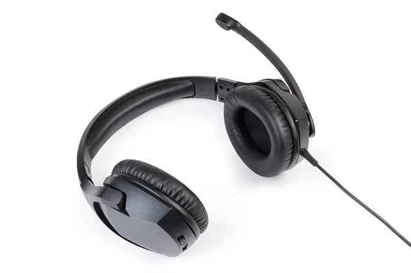 Schwarzes Kabelgebundenes High Fidelity Headset Mit Full Size Kopfhörern Und — Stockfoto