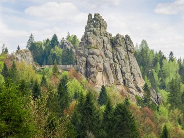 Tustan - Kalesi Ortaçağ eski Rus kale-kale, Ukrayna rock.