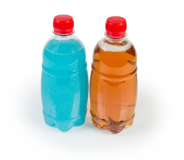 白い背景に伝統的で青いエキゾチックなサイダーのボトル — ストック写真
