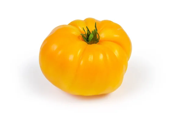 Yellow tomato close-up on a white background — Stock Photo, Image