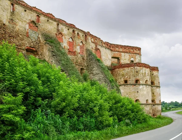 Wall and tower of mediaeval Medzhybizh fortress, Khmelnytska Oblast, Ukraine