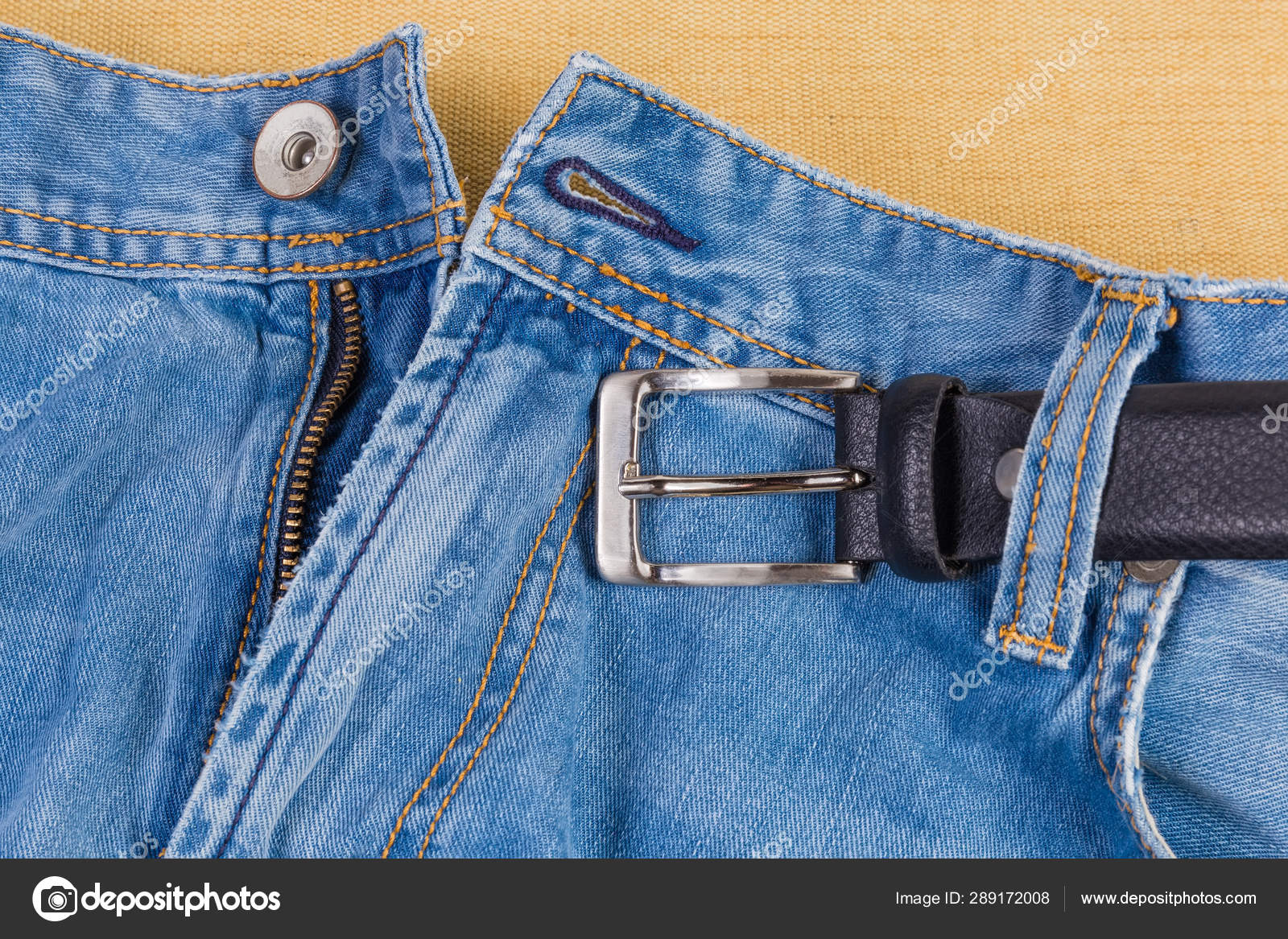 black belt blue jeans