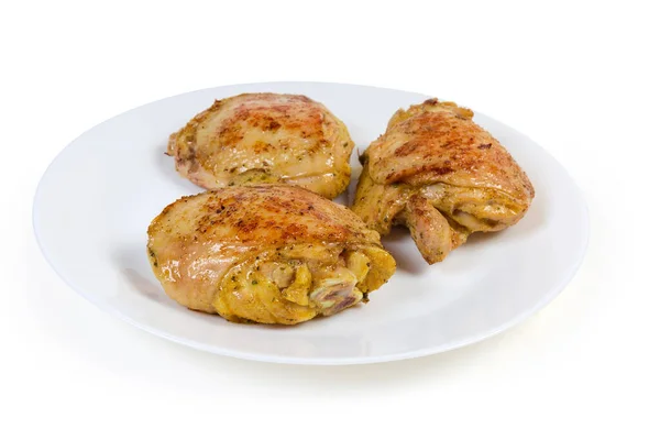 Paha Ayam Goreng Renyah Pra Acar Dalam Herbal Pada Hidangan — Stok Foto