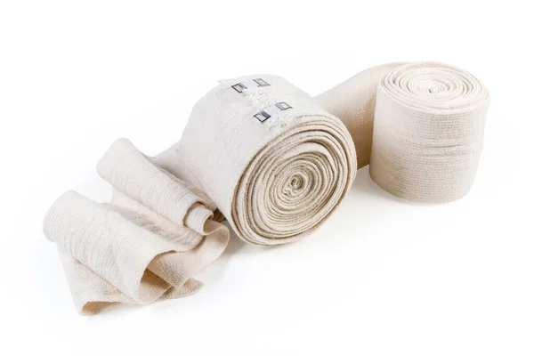 One Modern Woven Elastic Medical Bandage Rolled Roll Clips One — Stock Photo, Image