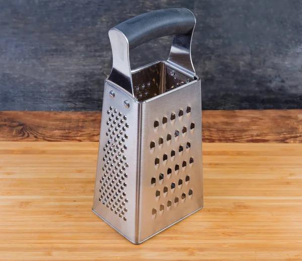 Rallador Forma Caja Cocina Acero Inoxidable Con Cuatro Superficies Rejilla — Foto de Stock