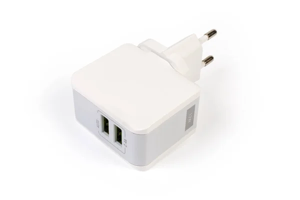 Adaptateur Secteur Pour Batteries Équipements Mobiles Rechargeant Avec Deux Ports — Photo