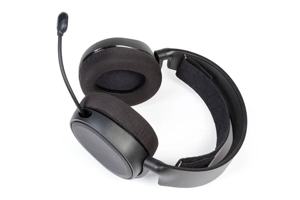 Zwarte High Fidelity Headset Met Full Size Hoofdtelefoon Microfoon Een — Stockfoto