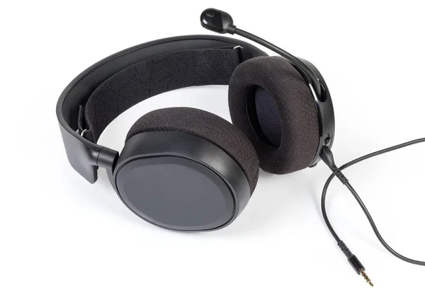 Schwarzes Verdrahtetes High Fidelity Headset Mit Full Size Kopfhörern Und — Stockfoto